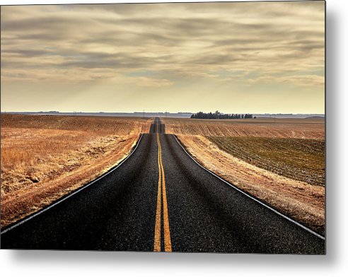 Nebraska Country Road / Art Photo - Metal Print