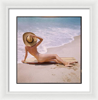 Nude on the Beach / Art Photo - Framed Print