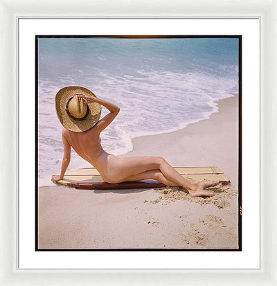 Nude on the Beach / Art Photo - Framed Print