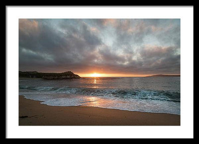 Pacific Coast Sunset at Monterey, California / Art Photo - Framed Print