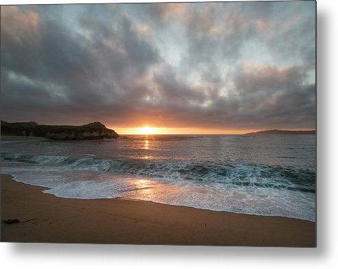 Pacific Coast Sunset at Monterey, California / Art Photo - Metal Print