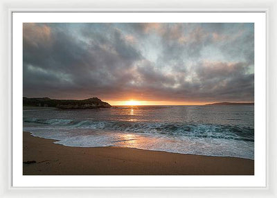 Pacific Coast Sunset at Monterey, California / Art Photo - Framed Print