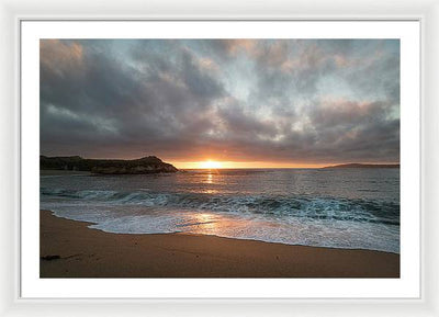 Pacific Coast Sunset at Monterey, California / Art Photo - Framed Print