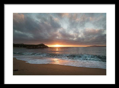 Pacific Coast Sunset at Monterey, California / Art Photo - Framed Print