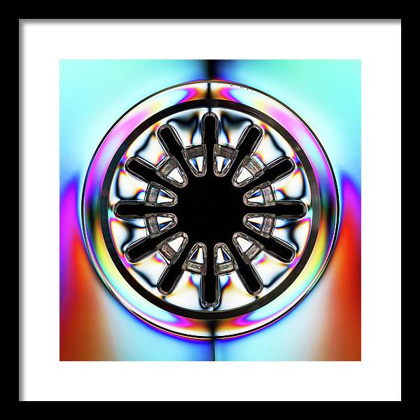 Photoelasticity - Clear CD case centre / Art Photo - Framed Print