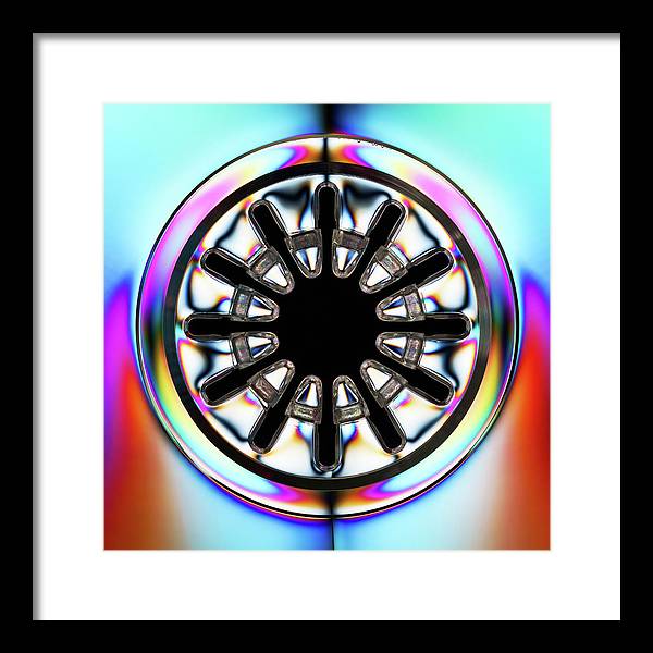 Photoelasticity - Clear CD case centre / Art Photo - Framed Print