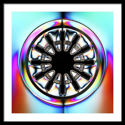 Photoelasticity - Clear CD case centre / Art Photo - Framed Print