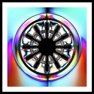 Photoelasticity - Clear CD case centre / Art Photo - Framed Print