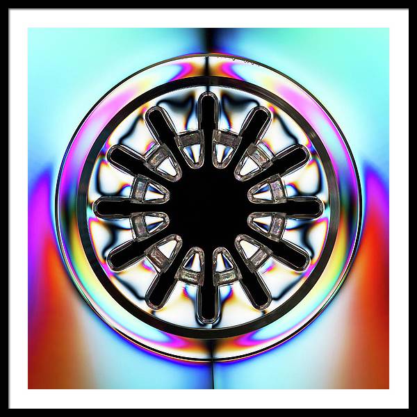 Photoelasticity - Clear CD case centre / Art Photo - Framed Print