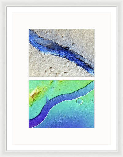 Planet Mars #466 - detail - diptych / Art Photo - Framed Print