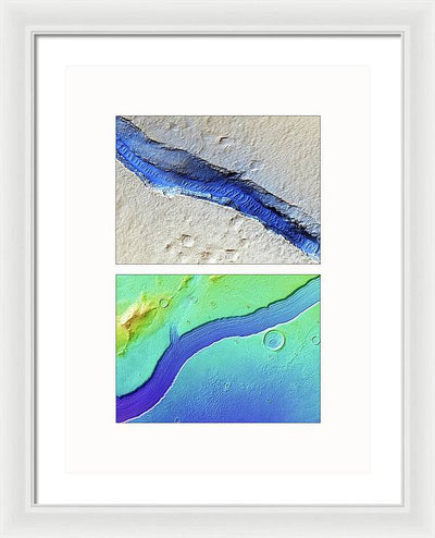 Planet Mars #466 - detail - diptych / Art Photo - Framed Print