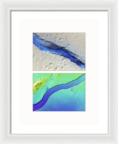 Planet Mars #466 - detail - diptych / Art Photo - Framed Print