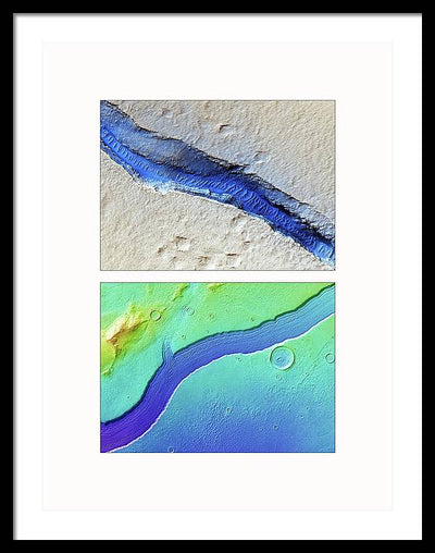 Planet Mars #466 - detail - diptych / Art Photo - Framed Print