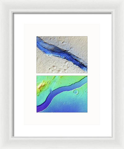 Planet Mars #466 - detail - diptych / Art Photo - Framed Print