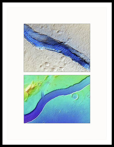 Planet Mars #466 - detail - diptych / Art Photo - Framed Print