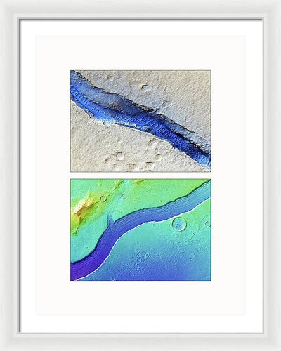 Planet Mars #466 - detail - diptych / Art Photo - Framed Print