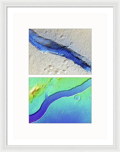 Planet Mars #466 - detail - diptych / Art Photo - Framed Print