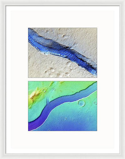 Planet Mars #466 - detail - diptych / Art Photo - Framed Print