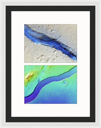 Planet Mars #466 - detail - diptych / Art Photo - Framed Print