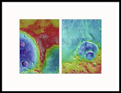 Planet Mars #468 - detail - diptych / Art Photo - Framed Print