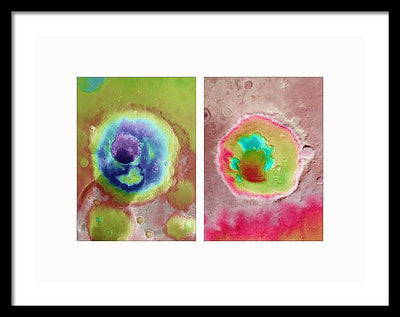 Planet Mars #469 - detail - diptych / Art Photo - Framed Print