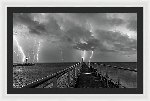 Port la Nouvelle, France, Black and White / Art Photo - Framed Print