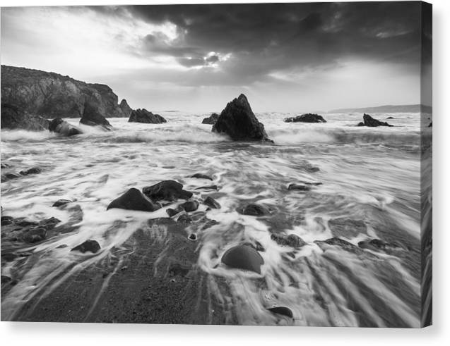 Rock, Sand and Foam / Art Photo - Canvas Print