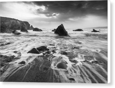 Rock, Sand and Foam / Art Photo - Canvas Print