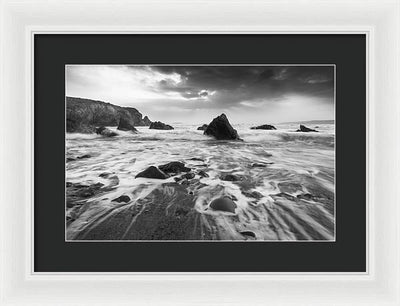 Rock, Sand and Foam / Art Photo - Framed Print