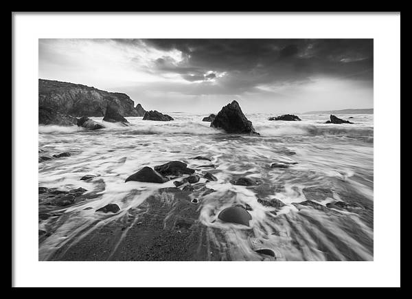 Rock, Sand and Foam / Art Photo - Framed Print