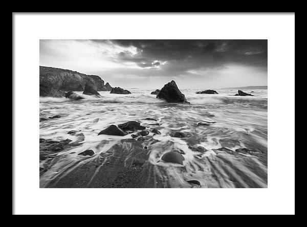 Rock, Sand and Foam / Art Photo - Framed Print