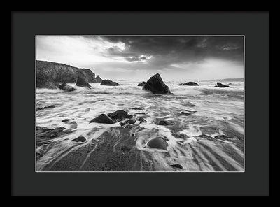 Rock, Sand and Foam / Art Photo - Framed Print