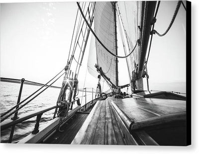 Sail Boat,Monochrome #1 / Art Photo - Canvas Print