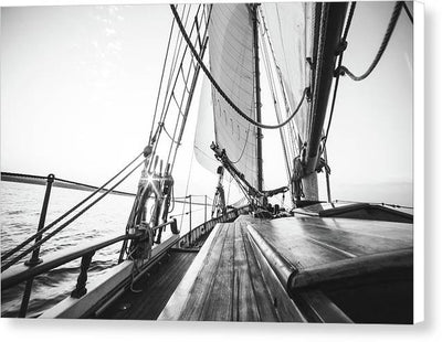 Sail Boat,Monochrome #1 / Art Photo - Canvas Print