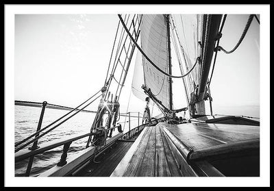 Sail Boat,Monochrome #1 / Art Photo - Framed Print