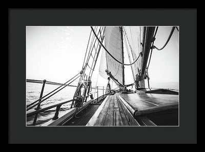 Sail Boat,Monochrome #1 / Art Photo - Framed Print