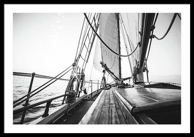 Sail Boat,Monochrome #1 / Art Photo - Framed Print