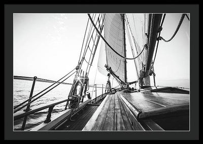 Sail Boat,Monochrome #1 / Art Photo - Framed Print