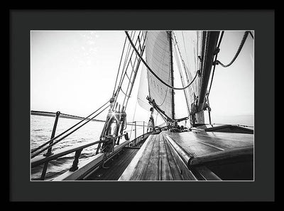 Sail Boat,Monochrome #1 / Art Photo - Framed Print