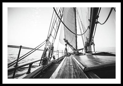 Sail Boat,Monochrome #1 / Art Photo - Framed Print