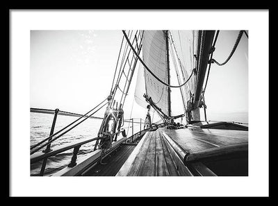 Sail Boat,Monochrome #1 / Art Photo - Framed Print