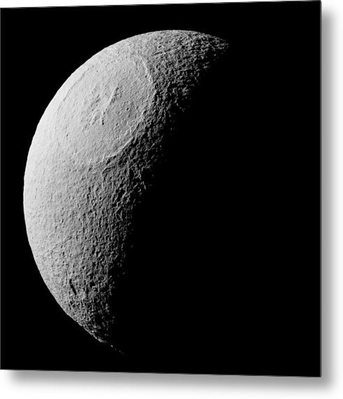 Saturn Icy Moon Tethys / Art Photo - Metal Print