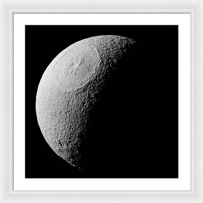 Saturn Icy Moon Tethys / Art Photo - Framed Print