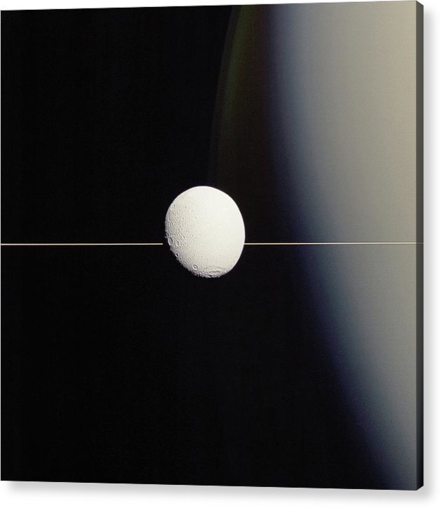 Saturn Moon Dione / Art Photo - Acrylic Print