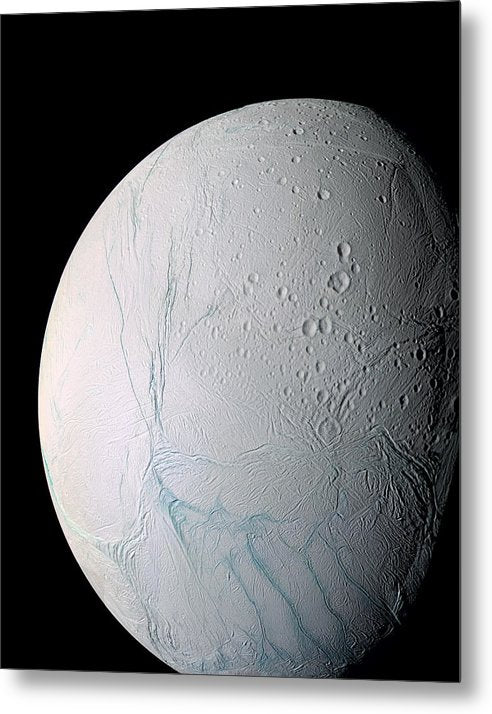 Saturn Moon Enceladus / Art Photo - Metal Print