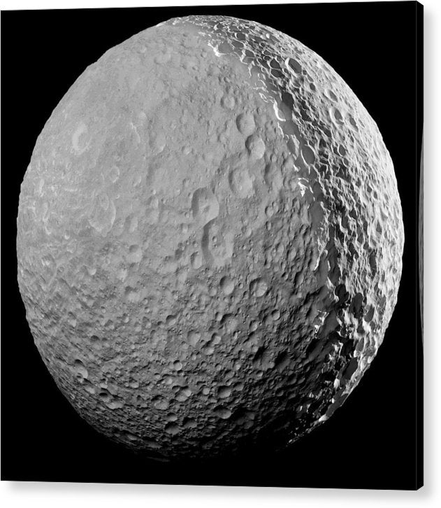 Saturn Moon Mimas / Art Photo - Acrylic Print