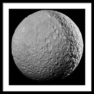 Saturn Moon Mimas / Art Photo - Framed Print