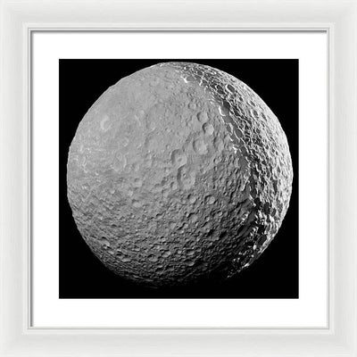 Saturn Moon Mimas / Art Photo - Framed Print