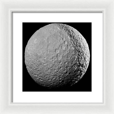 Saturn Moon Mimas / Art Photo - Framed Print