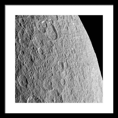 Saturn Moon Rhea / Art Photo - Framed Print